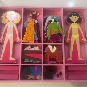 Melissa and Doug Wooden Magnetic Dressa Up Dolls Abby and Emma